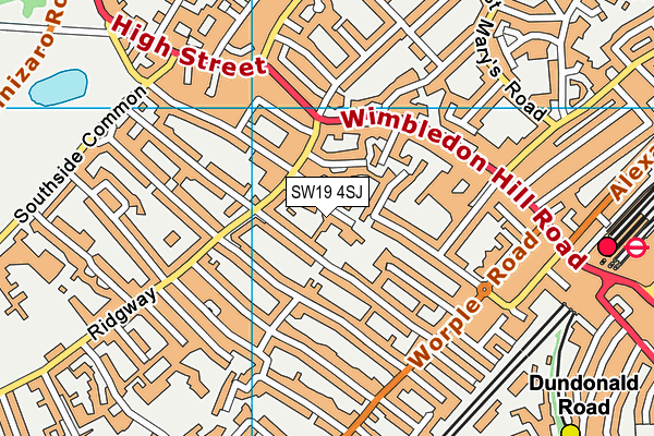 SW19 4SJ map - OS VectorMap District (Ordnance Survey) SW19 4SJ map - OS VectorMap District (Ordnance Survey)