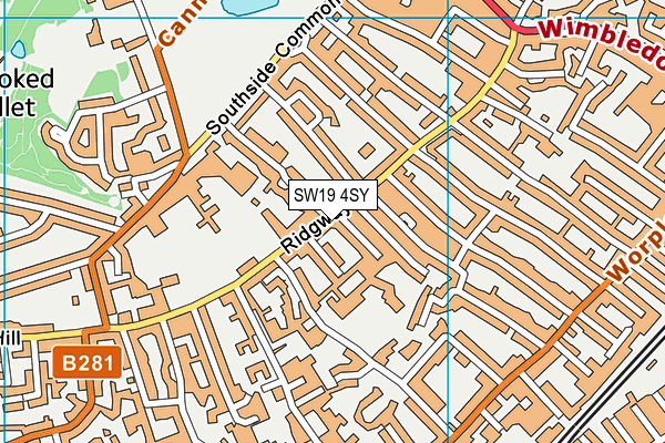SW19 4SY map - OS VectorMap District (Ordnance Survey) SW19 4SY map - OS VectorMap District (Ordnance Survey)