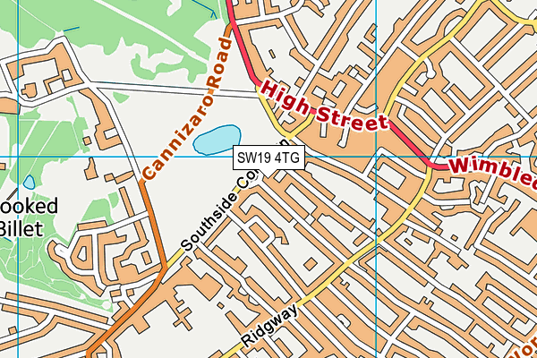 SW19 4TG map - OS VectorMap District (Ordnance Survey)