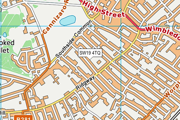 SW19 4TQ map - OS VectorMap District (Ordnance Survey) SW19 4TQ map - OS VectorMap District (Ordnance Survey)