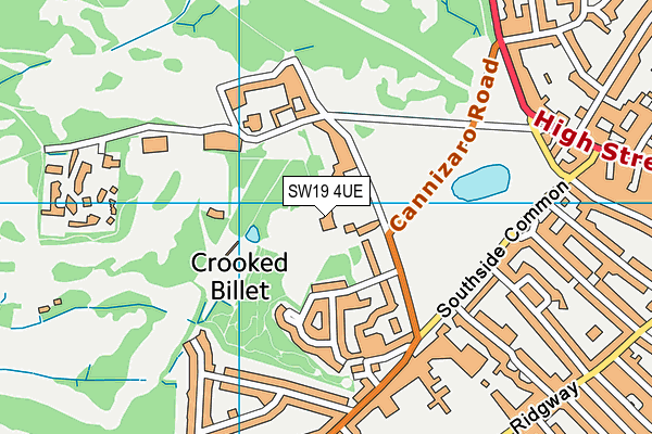 SW19 4UE map - OS VectorMap District (Ordnance Survey) SW19 4UE map - OS VectorMap District (Ordnance Survey)