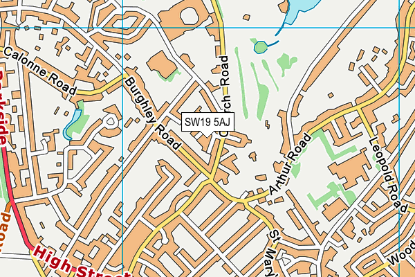 SW19 5AJ map - OS VectorMap District (Ordnance Survey) SW19 5AJ map - OS VectorMap District (Ordnance Survey)