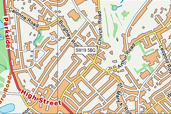 SW19 5BQ map - OS VectorMap District (Ordnance Survey) SW19 5BQ map - OS VectorMap District (Ordnance Survey)