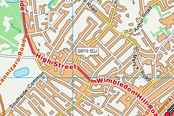 SW19 5DJ map - OS VectorMap District (Ordnance Survey) SW19 5DJ map - OS VectorMap District (Ordnance Survey)