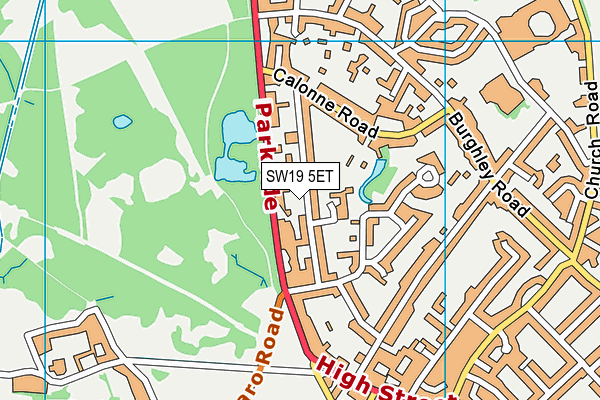 SW19 5ET map - OS VectorMap District (Ordnance Survey) SW19 5ET map - OS VectorMap District (Ordnance Survey)