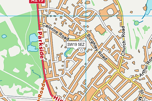 SW19 5EZ map - OS VectorMap District (Ordnance Survey) SW19 5EZ map - OS VectorMap District (Ordnance Survey)