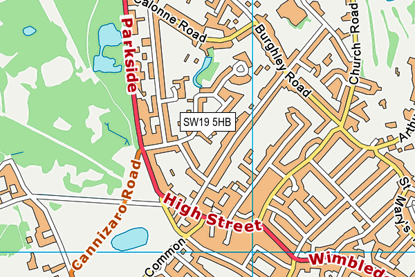 SW19 5HB map - OS VectorMap District (Ordnance Survey) SW19 5HB map - OS VectorMap District (Ordnance Survey)