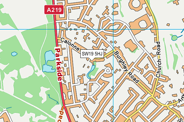 SW19 5HJ map - OS VectorMap District (Ordnance Survey) SW19 5HJ map - OS VectorMap District (Ordnance Survey)