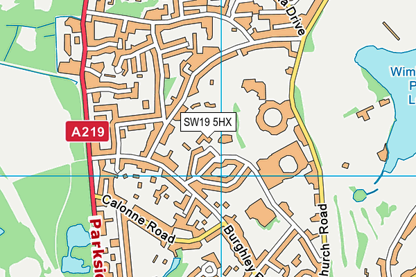 SW19 5HX map - OS VectorMap District (Ordnance Survey) SW19 5HX map - OS VectorMap District (Ordnance Survey)