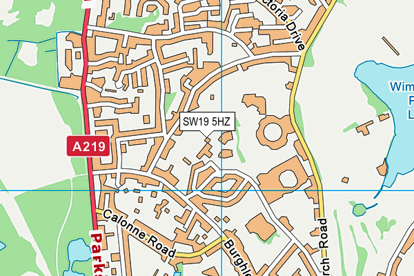 SW19 5HZ map - OS VectorMap District (Ordnance Survey) SW19 5HZ map - OS VectorMap District (Ordnance Survey)