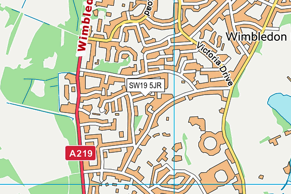SW19 5JR map - OS VectorMap District (Ordnance Survey) SW19 5JR map - OS VectorMap District (Ordnance Survey)