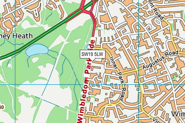 SW19 5LW map - OS VectorMap District (Ordnance Survey) SW19 5LW map - OS VectorMap District (Ordnance Survey)
