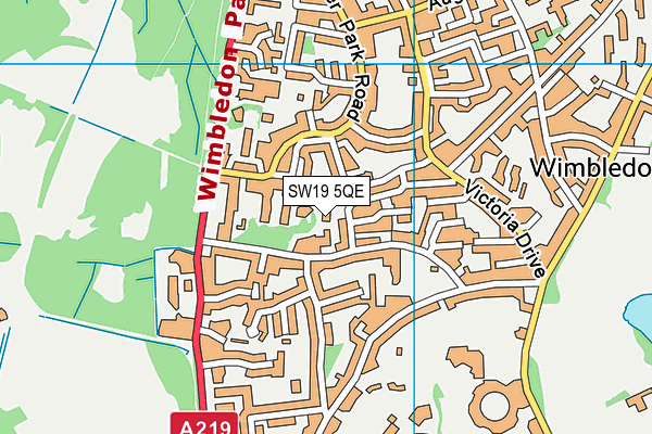 SW19 5QE map - OS VectorMap District (Ordnance Survey) SW19 5QE map - OS VectorMap District (Ordnance Survey)