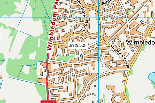SW19 5QF map - OS VectorMap District (Ordnance Survey) SW19 5QF map - OS VectorMap District (Ordnance Survey)
