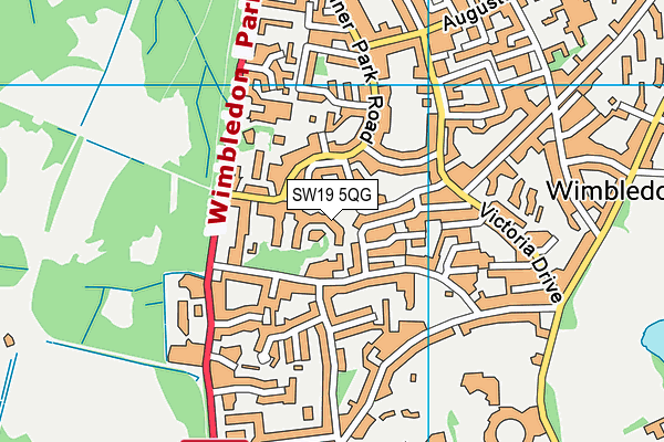 SW19 5QG map - OS VectorMap District (Ordnance Survey) SW19 5QG map - OS VectorMap District (Ordnance Survey)
