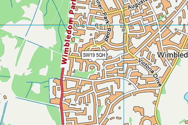SW19 5QH map - OS VectorMap District (Ordnance Survey) SW19 5QH map - OS VectorMap District (Ordnance Survey)