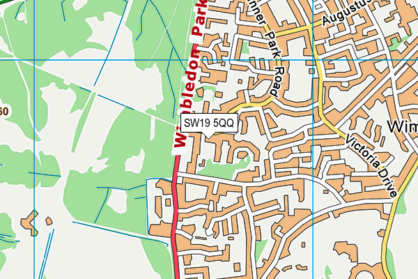 SW19 5QQ map - OS VectorMap District (Ordnance Survey) SW19 5QQ map - OS VectorMap District (Ordnance Survey)