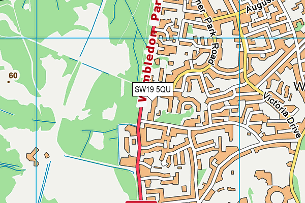 SW19 5QU map - OS VectorMap District (Ordnance Survey) SW19 5QU map - OS VectorMap District (Ordnance Survey)