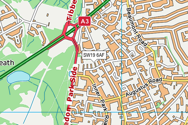 SW19 6AF map - OS VectorMap District (Ordnance Survey) SW19 6AF map - OS VectorMap District (Ordnance Survey)