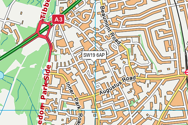 SW19 6AP map - OS VectorMap District (Ordnance Survey) SW19 6AP map - OS VectorMap District (Ordnance Survey)