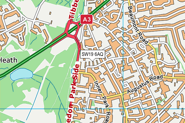 SW19 6AQ map - OS VectorMap District (Ordnance Survey) SW19 6AQ map - OS VectorMap District (Ordnance Survey)