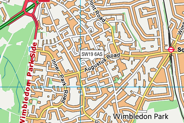SW19 6AS map - OS VectorMap District (Ordnance Survey) SW19 6AS map - OS VectorMap District (Ordnance Survey)