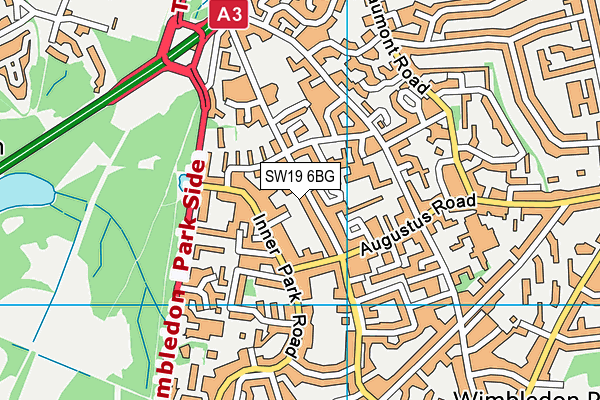 SW19 6BG map - OS VectorMap District (Ordnance Survey) SW19 6BG map - OS VectorMap District (Ordnance Survey)