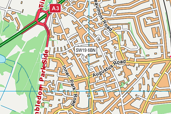 SW19 6BN map - OS VectorMap District (Ordnance Survey) SW19 6BN map - OS VectorMap District (Ordnance Survey)