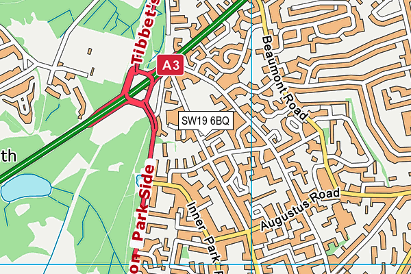 SW19 6BQ map - OS VectorMap District (Ordnance Survey) SW19 6BQ map - OS VectorMap District (Ordnance Survey)