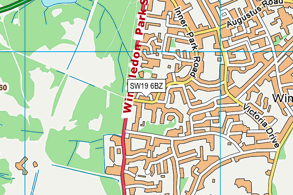 SW19 6BZ map - OS VectorMap District (Ordnance Survey) SW19 6BZ map - OS VectorMap District (Ordnance Survey)