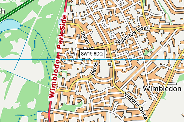 SW19 6DQ map - OS VectorMap District (Ordnance Survey)