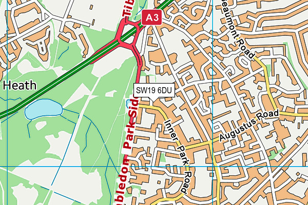 SW19 6DU map - OS VectorMap District (Ordnance Survey)