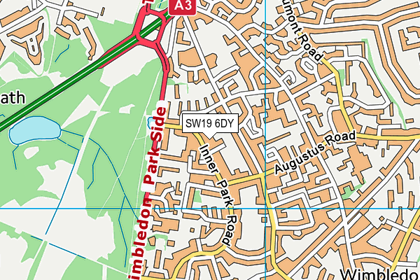 SW19 6DY map - OS VectorMap District (Ordnance Survey)