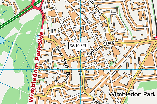 SW19 6EU map - OS VectorMap District (Ordnance Survey)