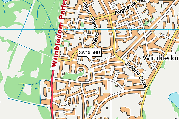 SW19 6HD map - OS VectorMap District (Ordnance Survey)