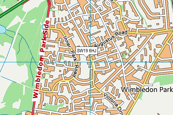 SW19 6HJ map - OS VectorMap District (Ordnance Survey)