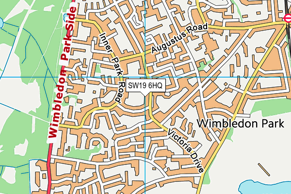 SW19 6HQ map - OS VectorMap District (Ordnance Survey) SW19 6HQ map - OS VectorMap District (Ordnance Survey)