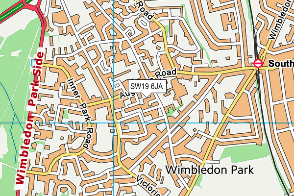 SW19 6JA map - OS VectorMap District (Ordnance Survey) SW19 6JA map - OS VectorMap District (Ordnance Survey)