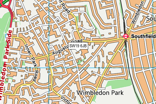 SW19 6JB map - OS VectorMap District (Ordnance Survey)