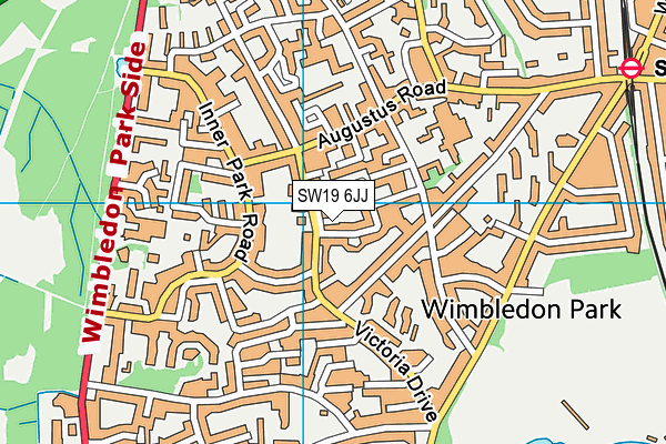 SW19 6JJ map - OS VectorMap District (Ordnance Survey) SW19 6JJ map - OS VectorMap District (Ordnance Survey)