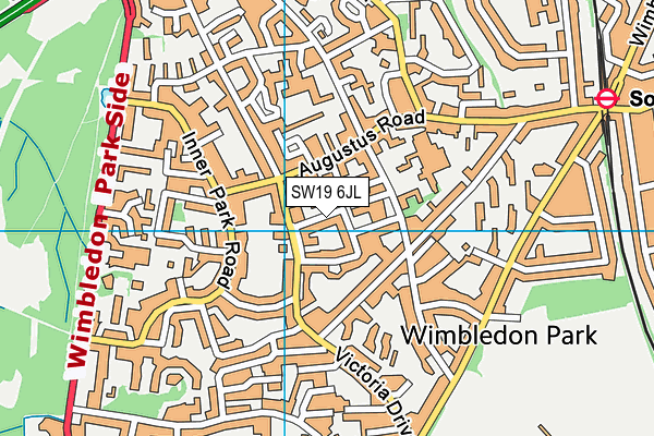 SW19 6JL map - OS VectorMap District (Ordnance Survey)