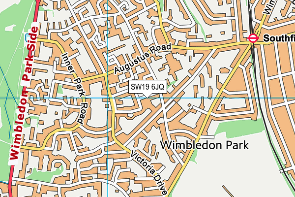 SW19 6JQ map - OS VectorMap District (Ordnance Survey) SW19 6JQ map - OS VectorMap District (Ordnance Survey)
