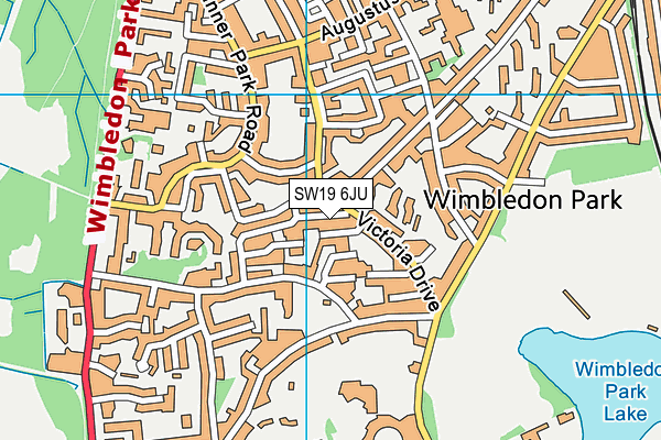 SW19 6JU map - OS VectorMap District (Ordnance Survey)