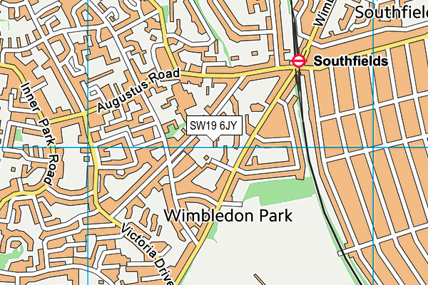 SW19 6JY map - OS VectorMap District (Ordnance Survey)