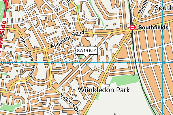 SW19 6JZ map - OS VectorMap District (Ordnance Survey) SW19 6JZ map - OS VectorMap District (Ordnance Survey)