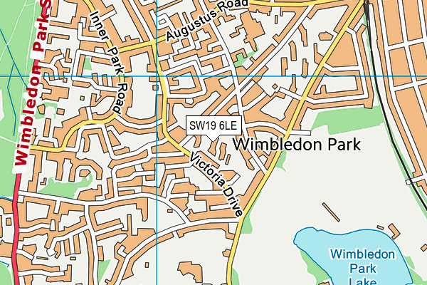 SW19 6LE map - OS VectorMap District (Ordnance Survey)