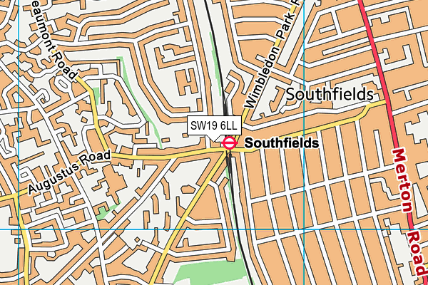 SW19 6LL map - OS VectorMap District (Ordnance Survey)