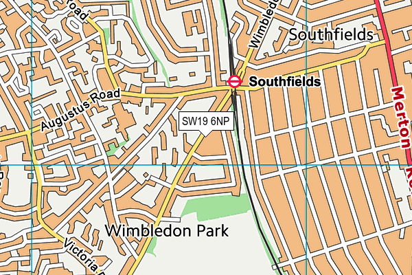 SW19 6NP map - OS VectorMap District (Ordnance Survey)