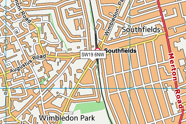 SW19 6NW map - OS VectorMap District (Ordnance Survey)