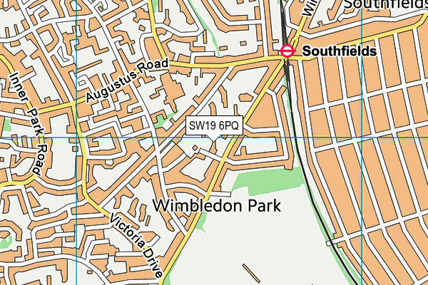 SW19 6PQ map - OS VectorMap District (Ordnance Survey)